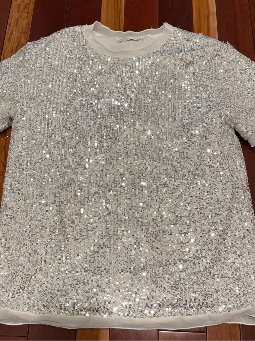 Silver sequin t-shirt